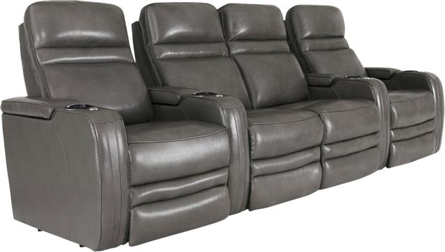 RowOne Cortés Home Entertainment Seating Gray 4-Chair Row with Loveseat 4