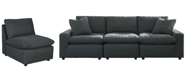 Signature Design by Ashley® Savesto 4-Piece Charcoal Sectional