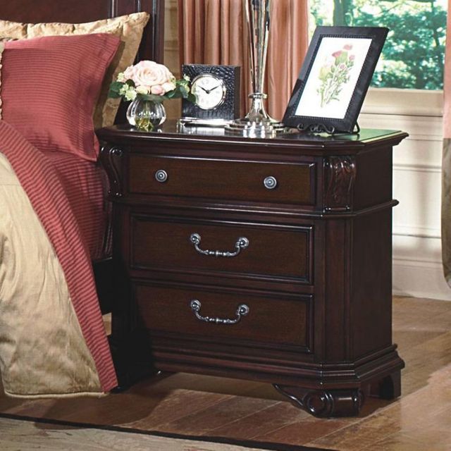 New Haven 7 Pc Merlot Dark Wood Queen Bedroom Set With Dresser, Mirror, 3  Pc Queen Panel Bed, Nightstand