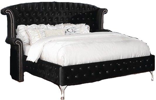 Coaster® Denna Black Queen Upholstered Bed 4