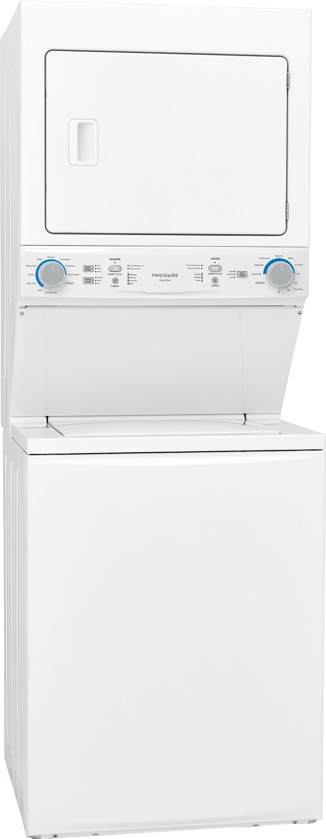 Frigidaire® 3.9 Cu. Ft. Washer, 5.6 Cu. Ft. White Gas Stack Laundry 8