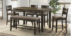 Sarasota Brown 6pc Counter Height Table w/4 Stools & Bench P98522604