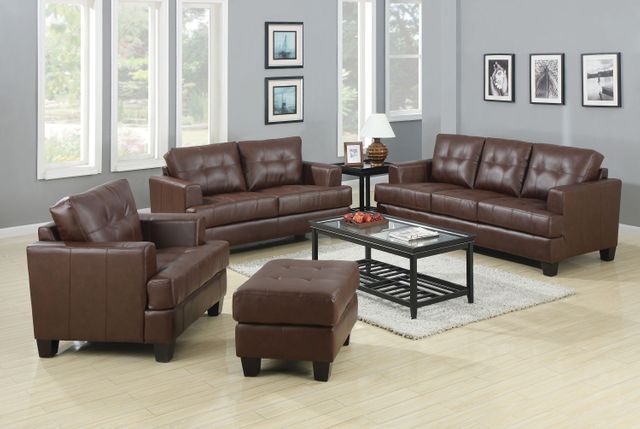 Coaster® Samuel 3-Piece Brown Living Room Set