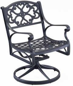 homestyles® Sanibel Black Outdoor Swivel Rocking Chair