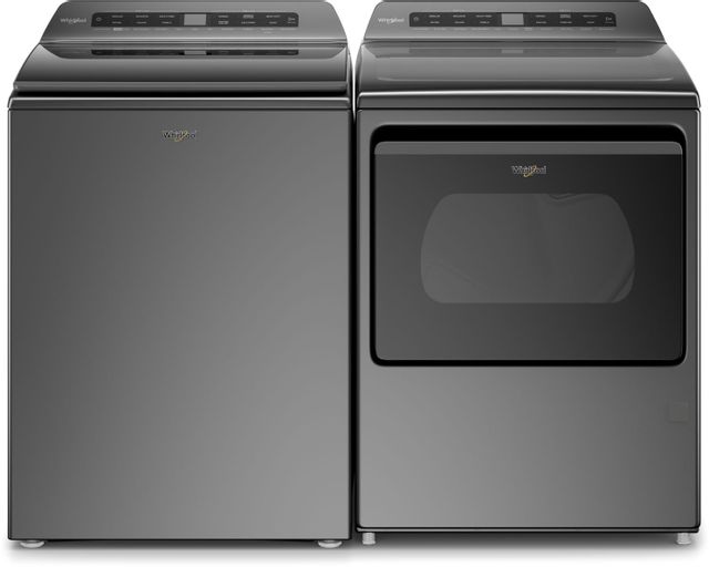 Whirlpool® Chrome Shadow Top Load Washer Laundry Pair