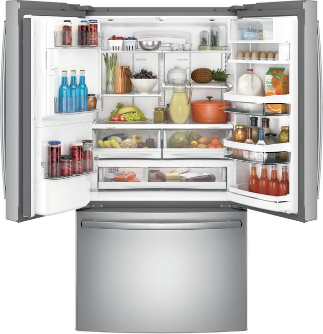 GE Profile™ 22.2 Cu. Ft. Stainless Steel Counter Depth French Door Refrigerator-3