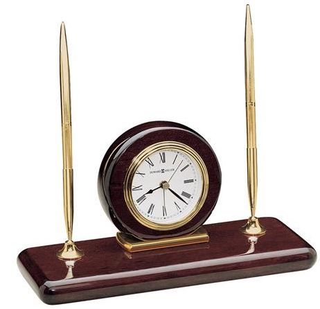 Howard Miller Rosewood Desk Set Table Clock