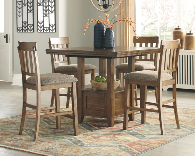 Benchcraft® Flaybern 5-Piece Light Brown Counter Height Table Set