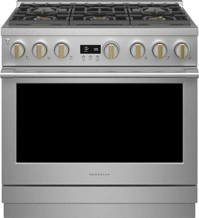 Monogram® Statement Collection 36" Stainless Steel Pro Style Dual Fuel Range-0