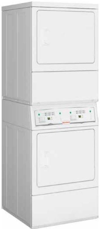 Speed Queen® Commercial 7.0 Cu. Ft. Washer, 7.0 Cu. Ft. Dryer White Stack Laundry-1