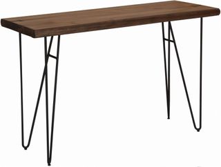 Coaster® Natural Honey and Gunmetal Sofa Table With Hairpin Legs