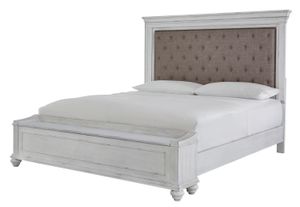 Benchcraft® Kanwyn Whitewash Upholstered Storage King Bed P28407374