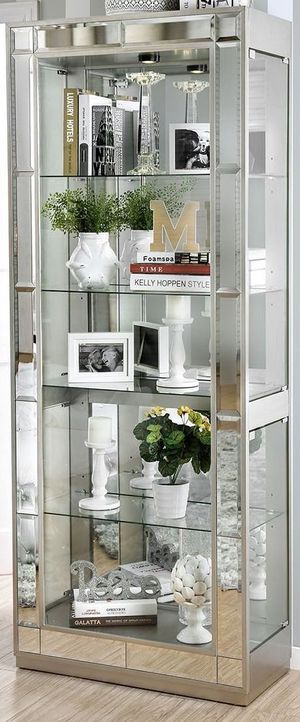 Furniture of America® Carrollton Chrome Curio Cabinet