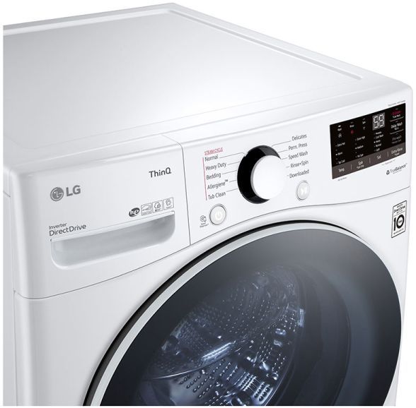 LG White Front Load Laundry Pair 10