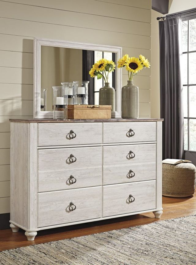 Signature Design by Ashley® Willowton Whitewash Youth Dresser and Mirror 6