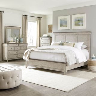 Liberty Ivy Hollow 3-Piece White Queen Panel Bed Set
