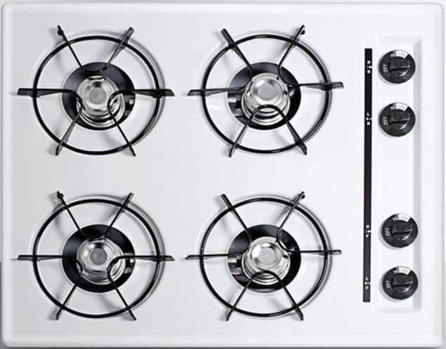 Summit® 24" White Gas Cooktop