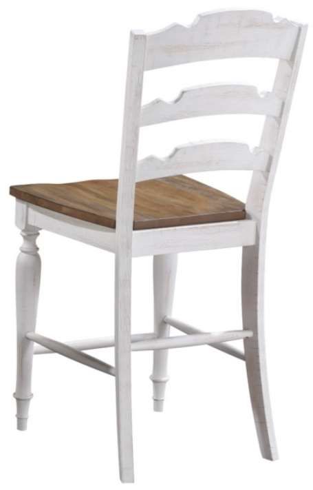 Winners Only® Augusta Rustic Brown/White Ladder Back Barstool 1