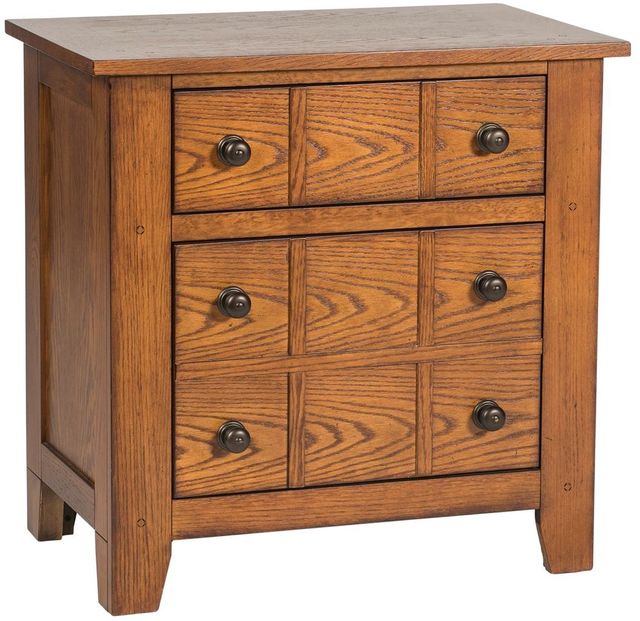 Liberty Furniture Grandpas Cabin Aged Oak Nightstand-0