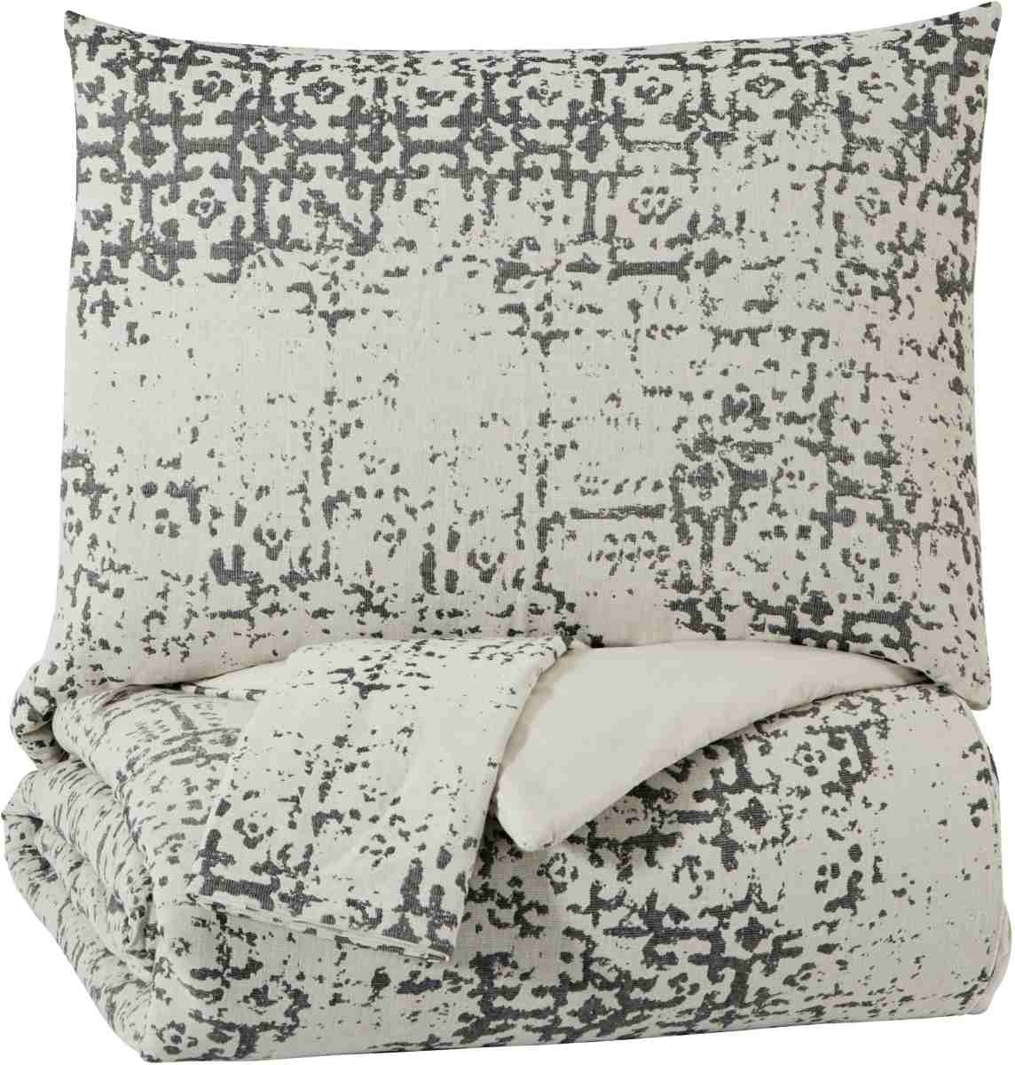Signature Design by Ashley® Addey Charcoal/Bone King Comforter Set