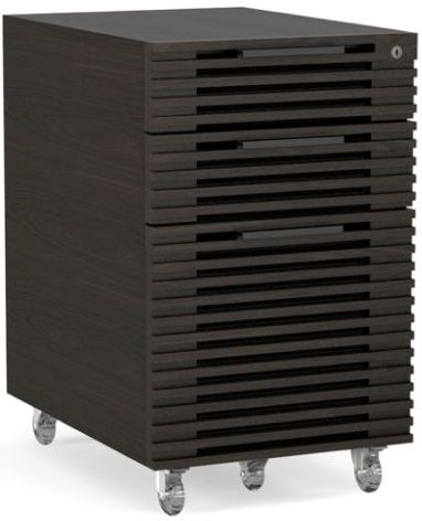 BDI Corridor® Charcoal Stained Ash Mobile File Pedestal