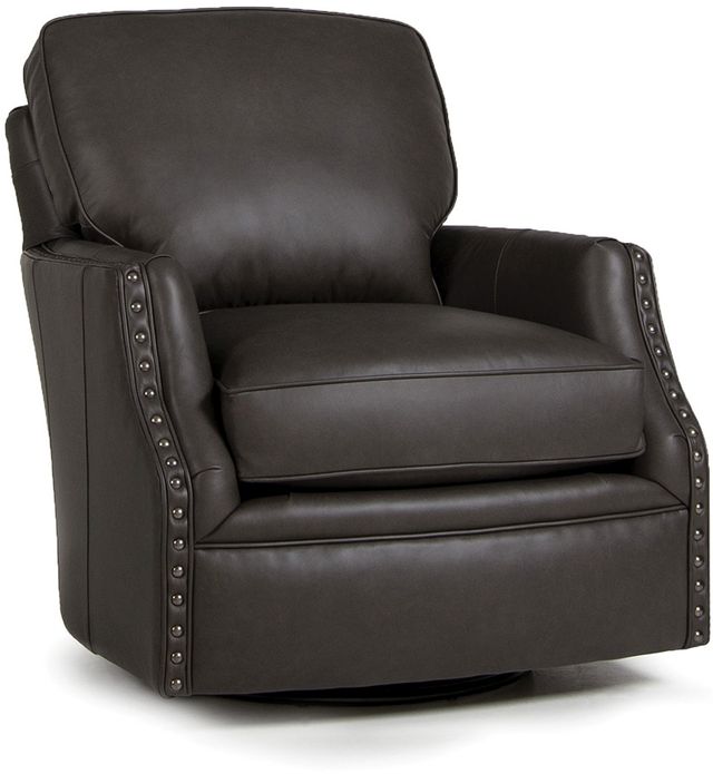 Smith Brothers 526 Collection Brown Leather Swivel Chair