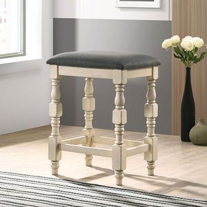 Furniture of America® Plymouth 2-Piece Dark Gray and Ivory Counter Height Stool Set