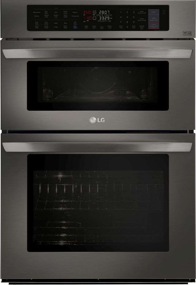 LG 30” Black Stainless Steel Oven/Microwave Combo Electric Wall Oven-0