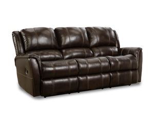 HomeStretch Mercury Walnut Leather Reclining Sofa