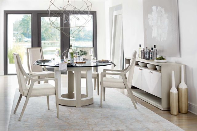 Bernhardt Axiom Gray/White 60" Round Dining Table 4