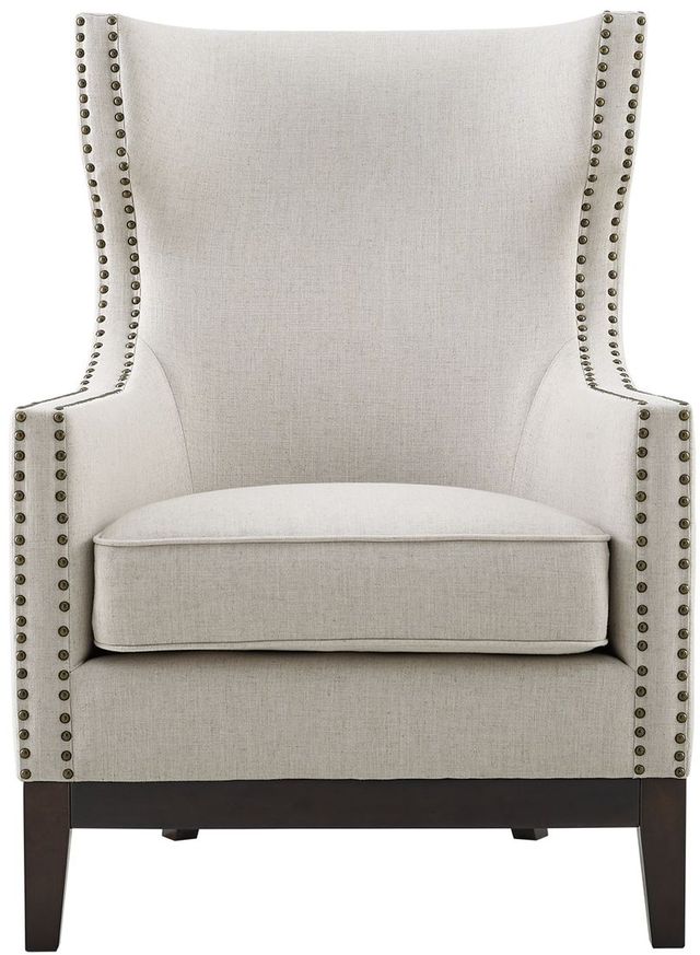 Roswell Beige Wingback Chair
