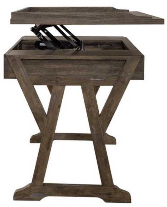 Liberty Stone Brook Rustic Saddle Lift Top Writing Desk-3