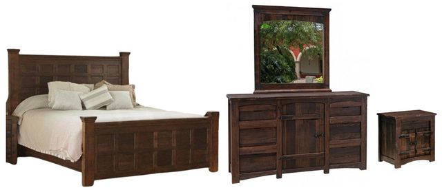 International Furniture Direct Mezcal 4-Piece Brown Eastern King Bedroom Set