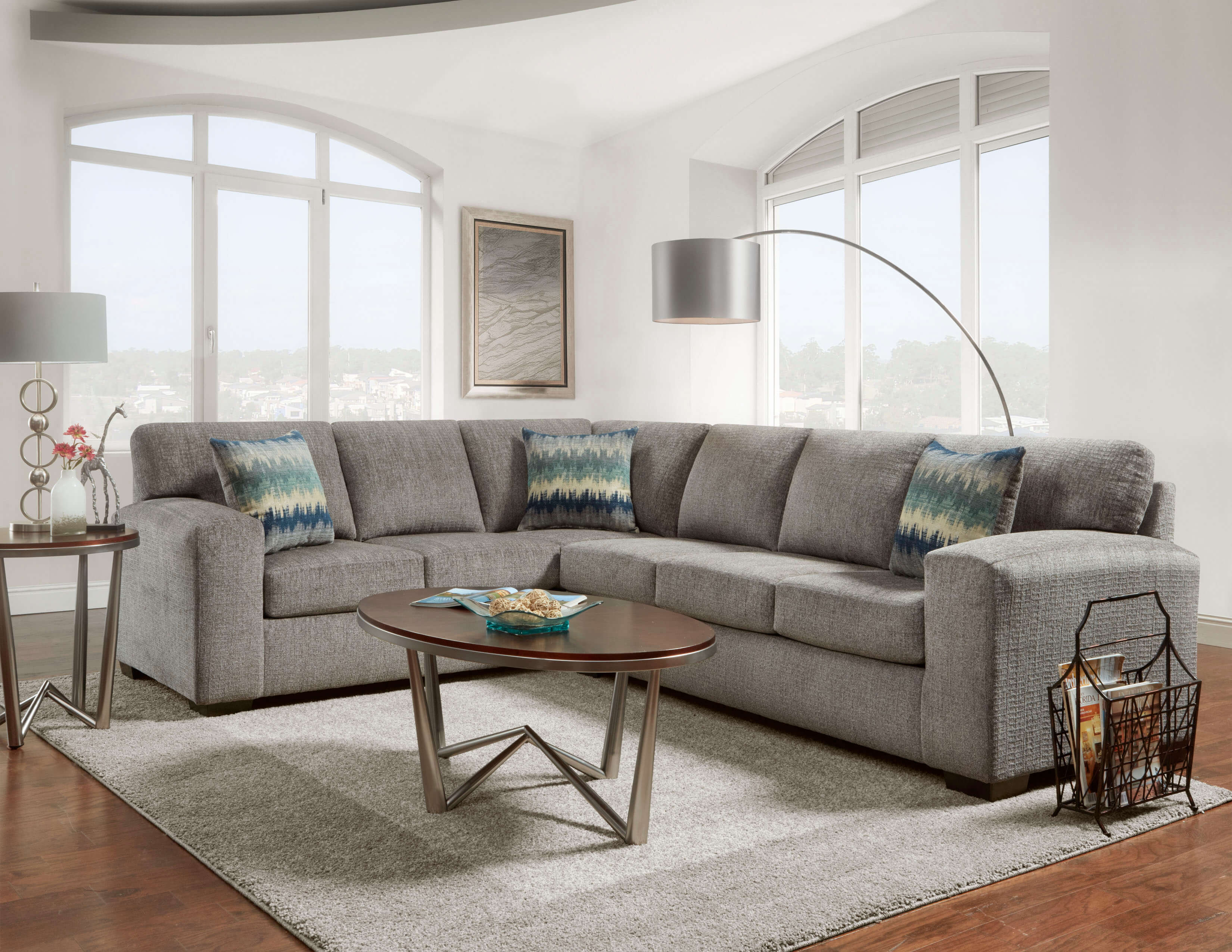 Affordable Furniture Silverton Pewter 2-Piece Sectional Sofa