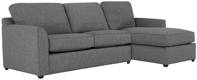 Kevin Charles Fine Upholstery® Asheville Hailey Gray Right Chaise Sectional