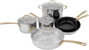 ZLINE 10-Piece Non-Toxic Stainless Steel and Nonstick Ceramic Cookware Set