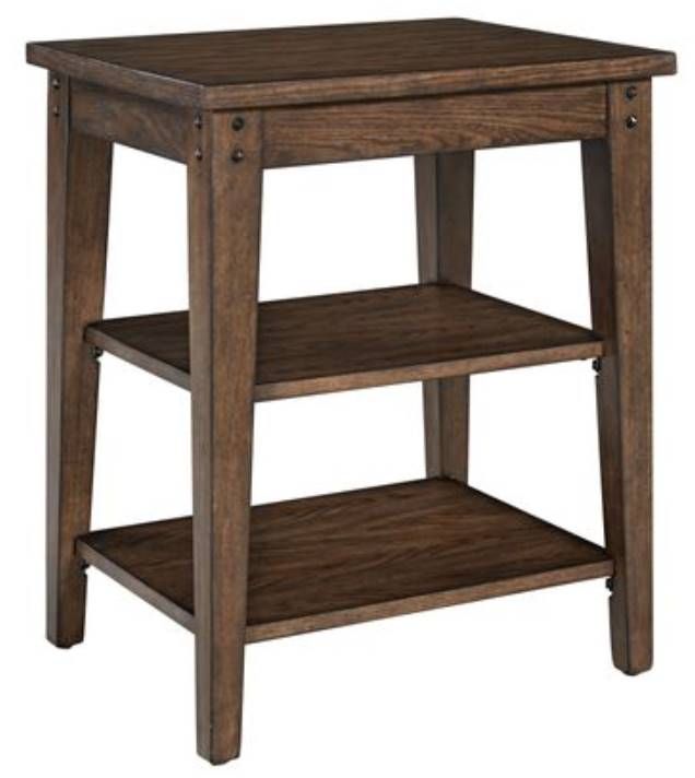 Liberty Lake House Rustic Brown Oak Tiered Table-0