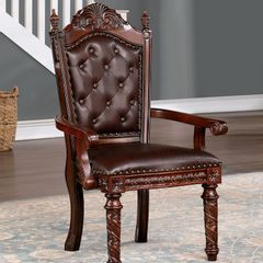 Furniture of America® Canyonville 2-Piece Dark Brown Arm Chair Set