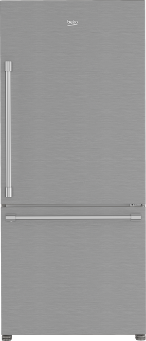 Beko 30 in. 16.1 Cu. Ft. Fingerprint-Free Stainless Steel Counter Depth Bottom Freezer Refrigerator
