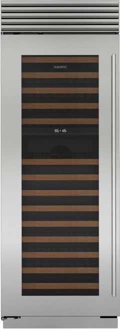 Sub-Zero® Classic Series 30 In. Stainless Steel Built-In Wine Cooler