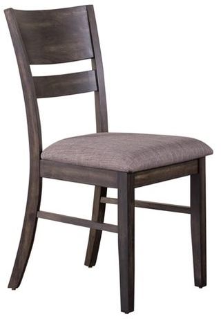 Linerty Furniture Anglewood Dark Umber Brown Slat Back Upholstered Side Chair