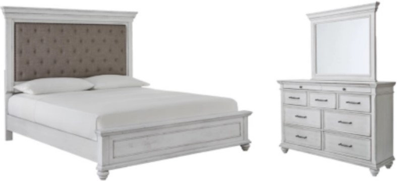 Benchcraft® Kanwyn 3-Piece Whitewash Queen Panel Bed Set | Furniture ...