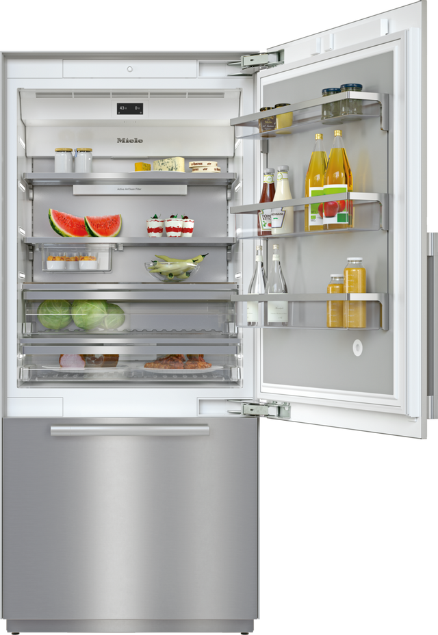 Miele MasterCool™ 19.6 Cu. Ft. Stainless Steel Right Hand Built-In Bottom Freezer Refrigerator 1