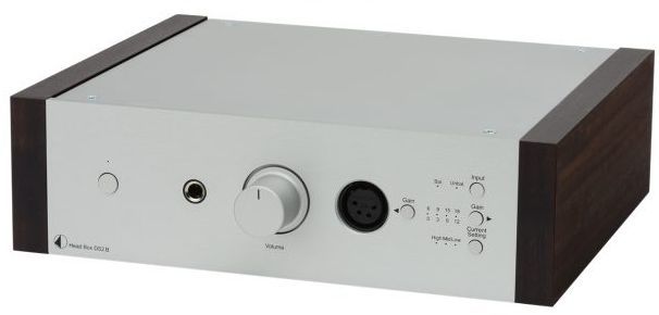 Pro-Ject DS2 Line Silver Fully Balanced High End Headphone Amplifier with Eucalyptus Wooden Panels 0