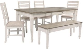 Signature Design by Ashley® Skempton 6-Piece White/Light Brown Dining Set