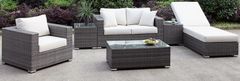 Furniture of America® Somani Light Gray Wicker/Ivory Cushion 6-Piece Patio Set