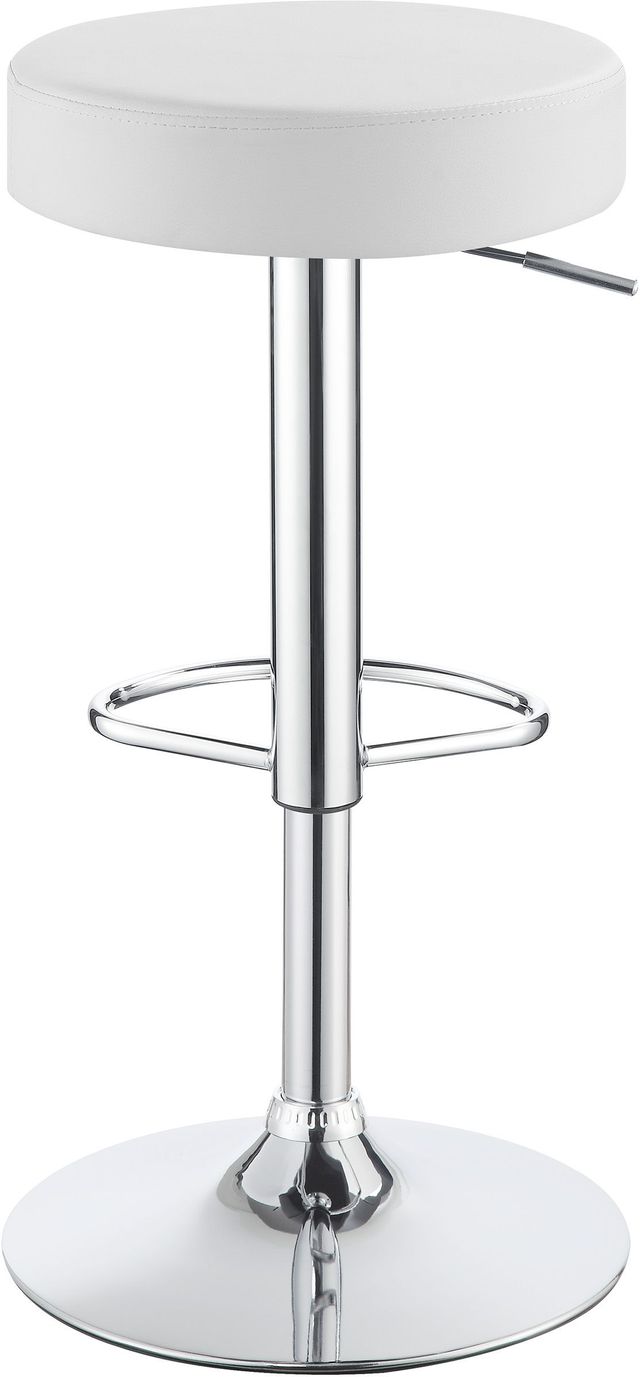 Coaster® Ramses Chrome/White Adjustable Bar Stool-2