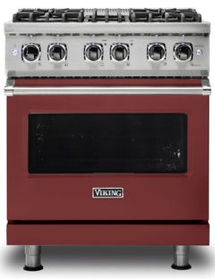 Viking® 5 Series 30" Reduction Red Pro Style Dual Fuel Natural Gas Range