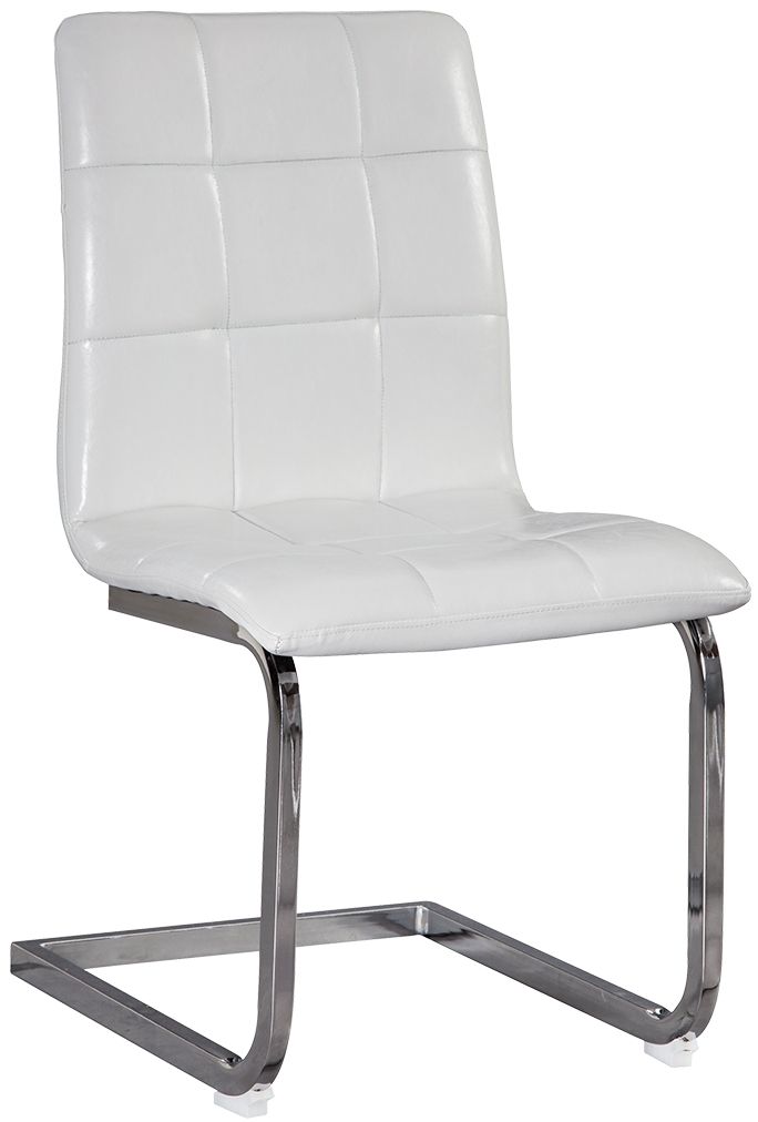 Signature Design by Ashley® Madanere White/Chrome Dining Upholstered Side Chair