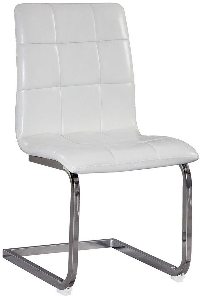 Signature Design by Ashley® Madanere White/Chrome Upholstered Dining Side Chair